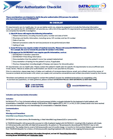 Prior Authorization Considerations for DATROWAY4U